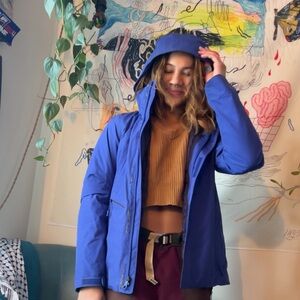 North Face Royal Blue Outer Shell with + Purple Inner Shell Ski Jacket